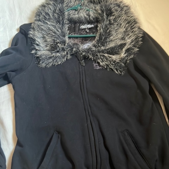 Metal Mulisha Tops - Metal Mulisha fur neck zip up sweatshirt 🖤